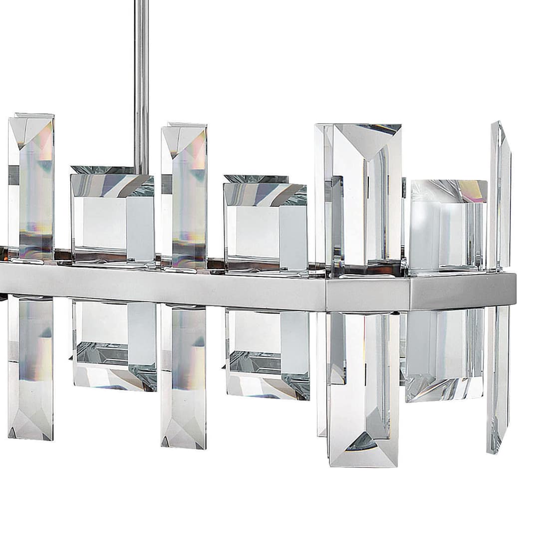 Odette 8 Light 42" Wide Linear Chandelierwith Emerald Cut Crystal Panels