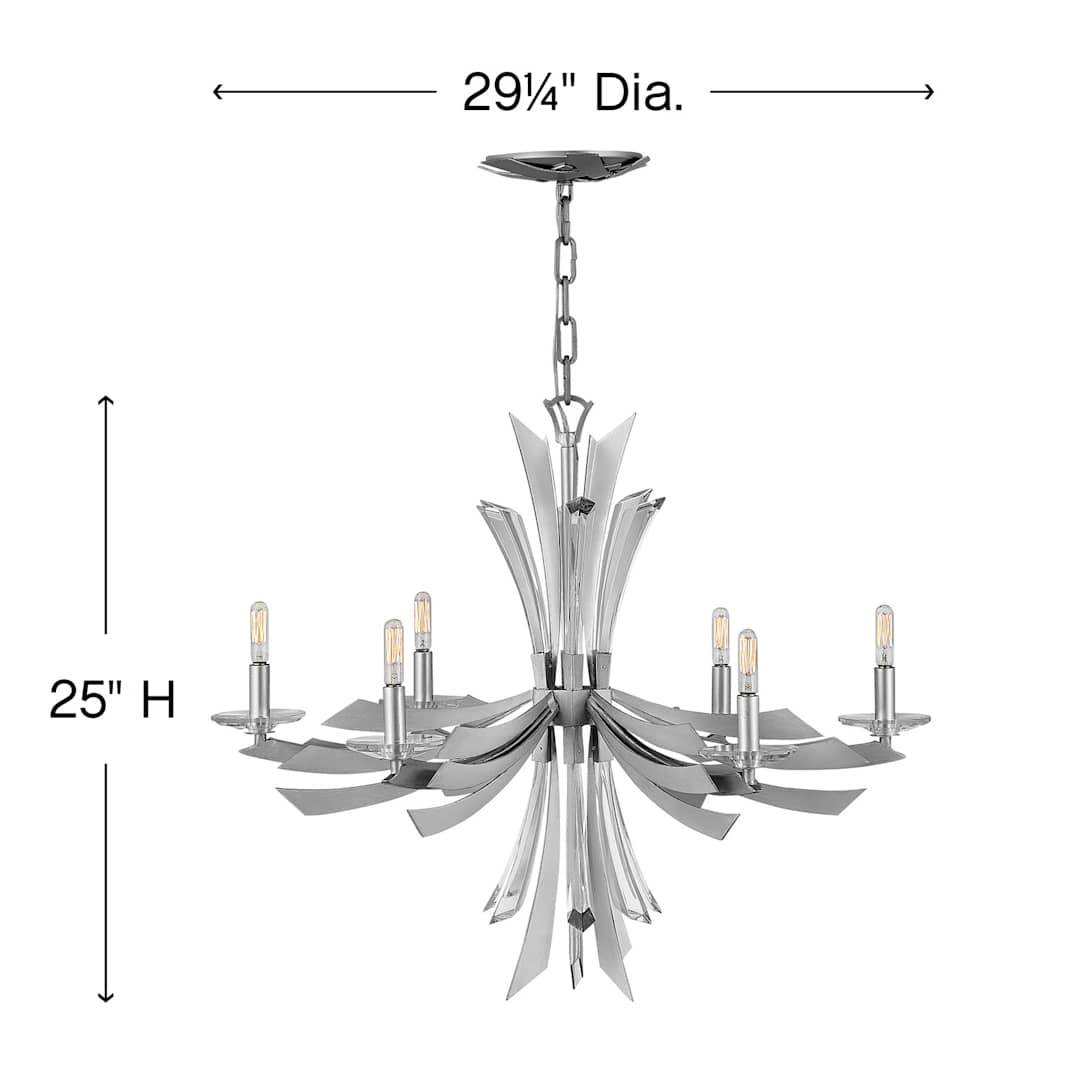 Vida 6 Light 29" Wide Abstract Chandelier