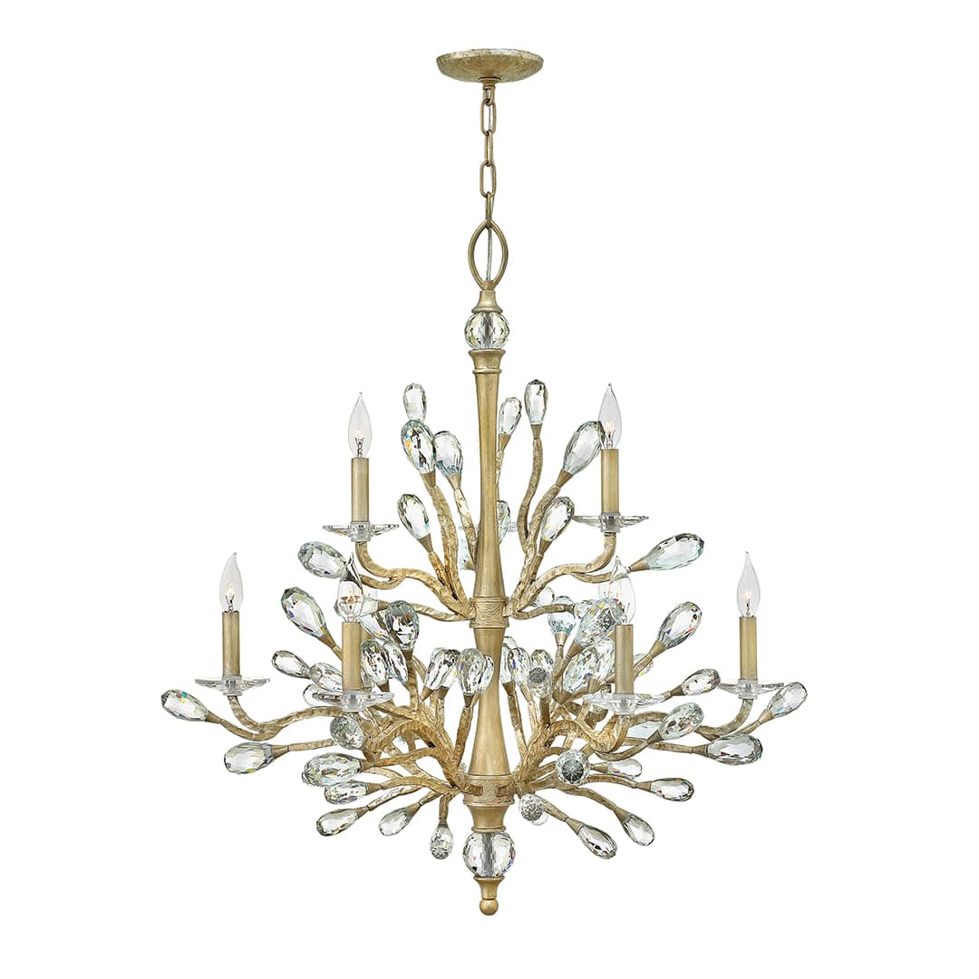 9 Light 2 Tier Candle Style Chandelier from the Eve Collection