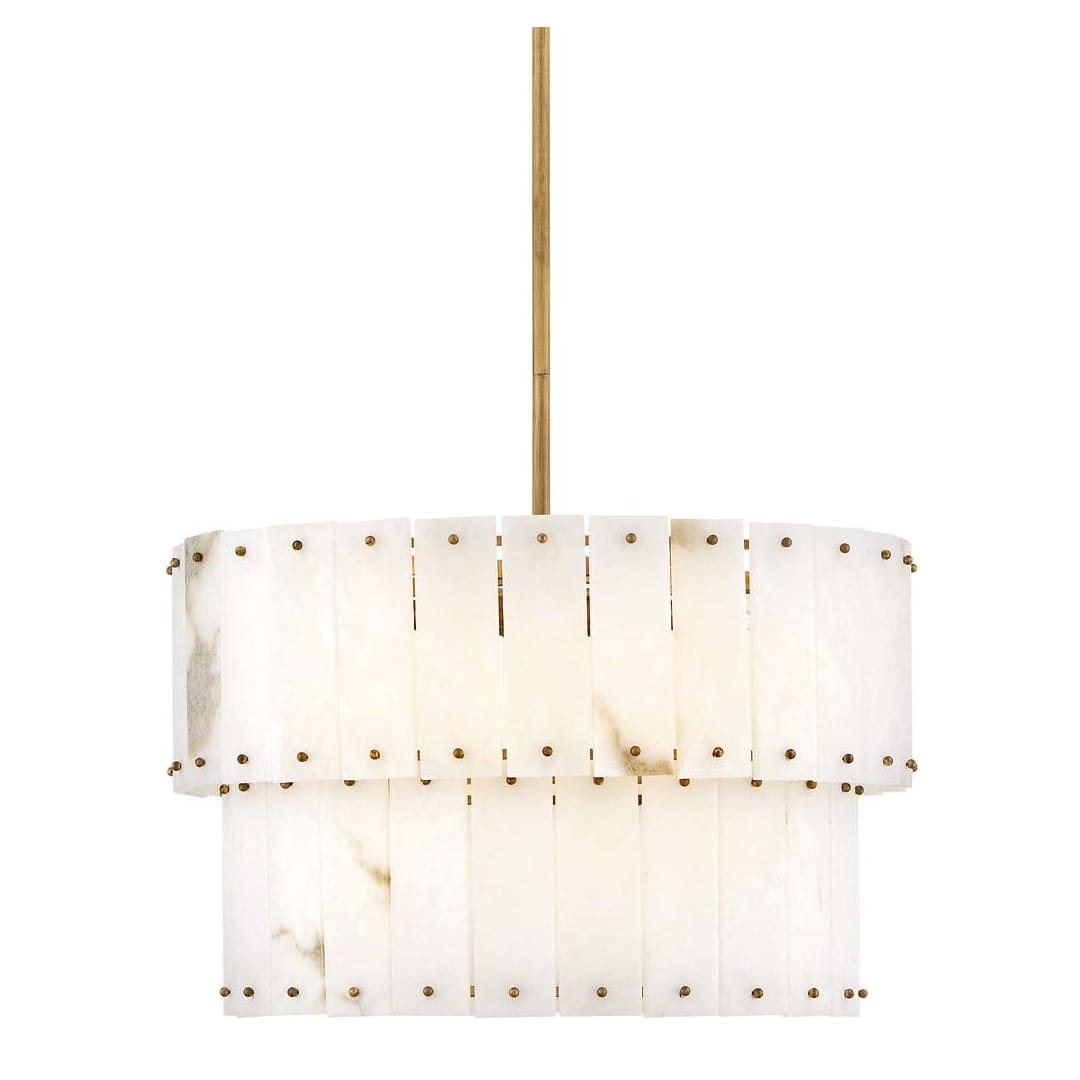 Simone 6 Light 24" Wide Waterfall Chandelier with Alabaster Shades