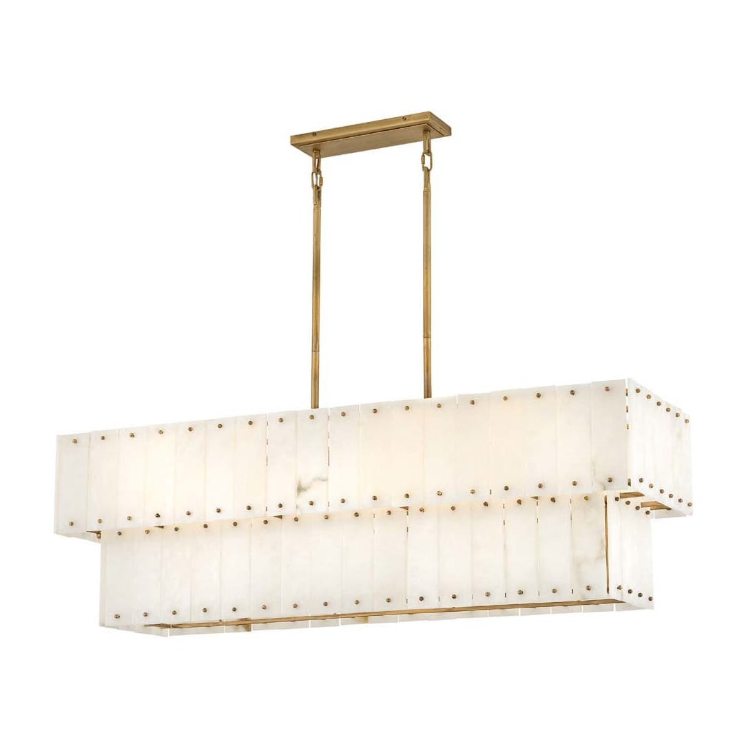 Simone 8 Light 48" Wide Linear Chandelier with Alabaster Shades