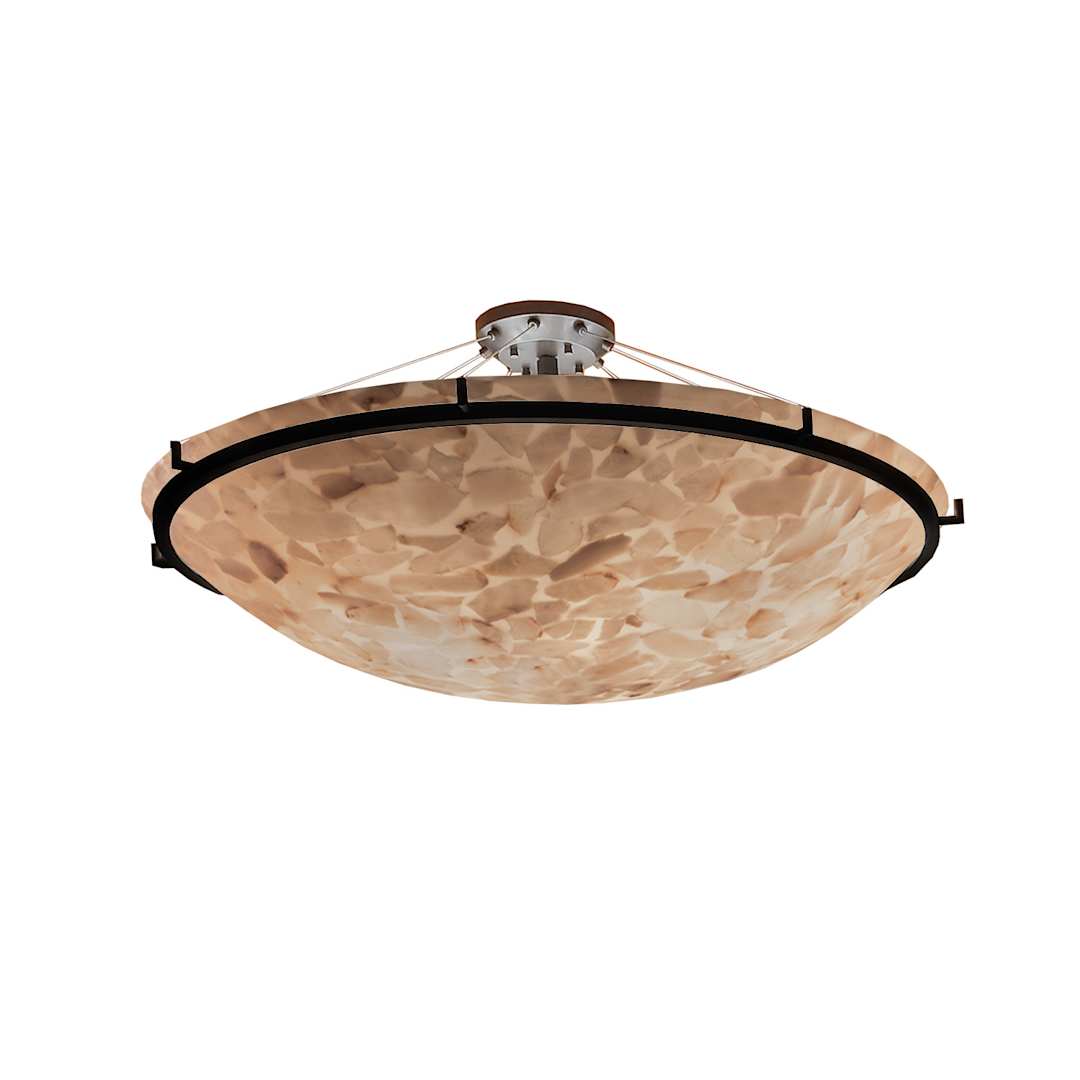 Alabaster Rocks! 51" Wide LED Semi-Flush Bowl Ceiling Fixture