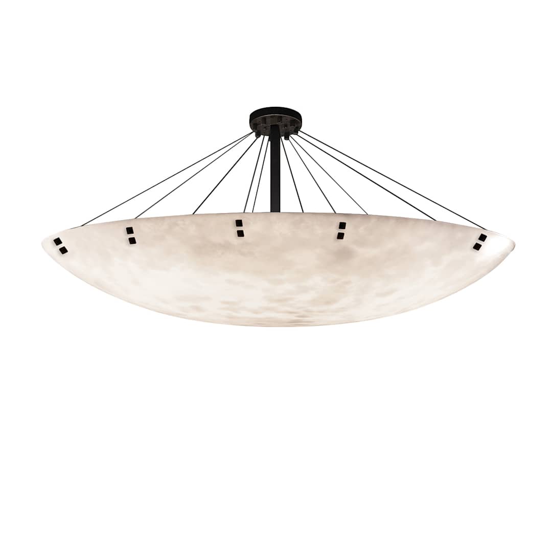 Clouds 72" Wide Finials LED Single Tier Bowl Shaped Chandelier