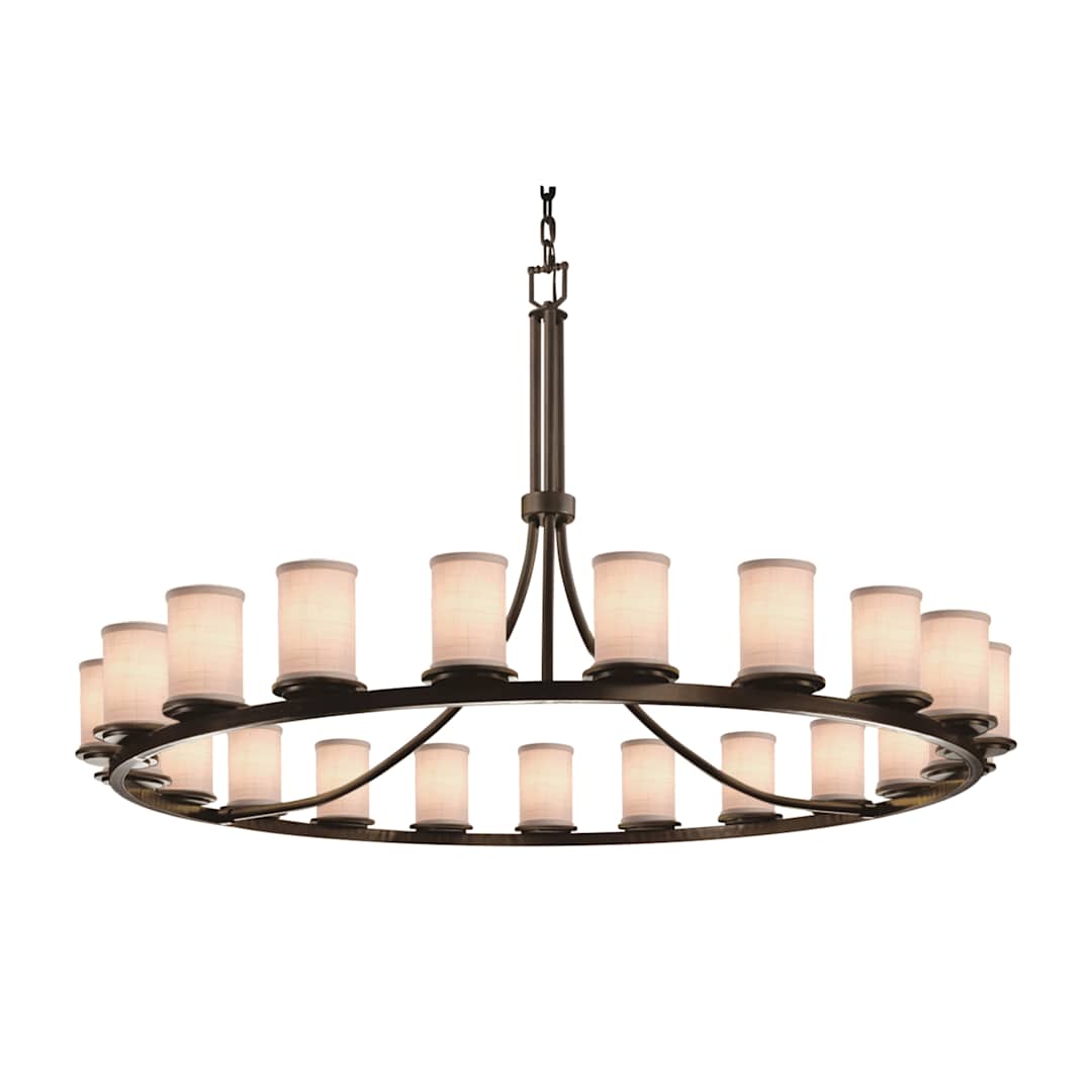 Textile 21 Light 60" Wide LED Pillar Candle Chandelier