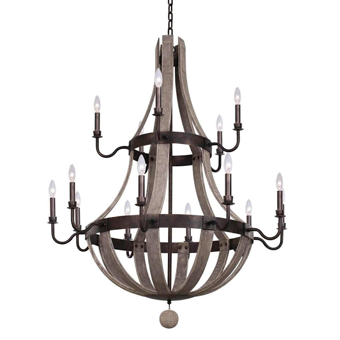 Harper 15 Light 40" Wide Wrought Iron Empire Chandelier