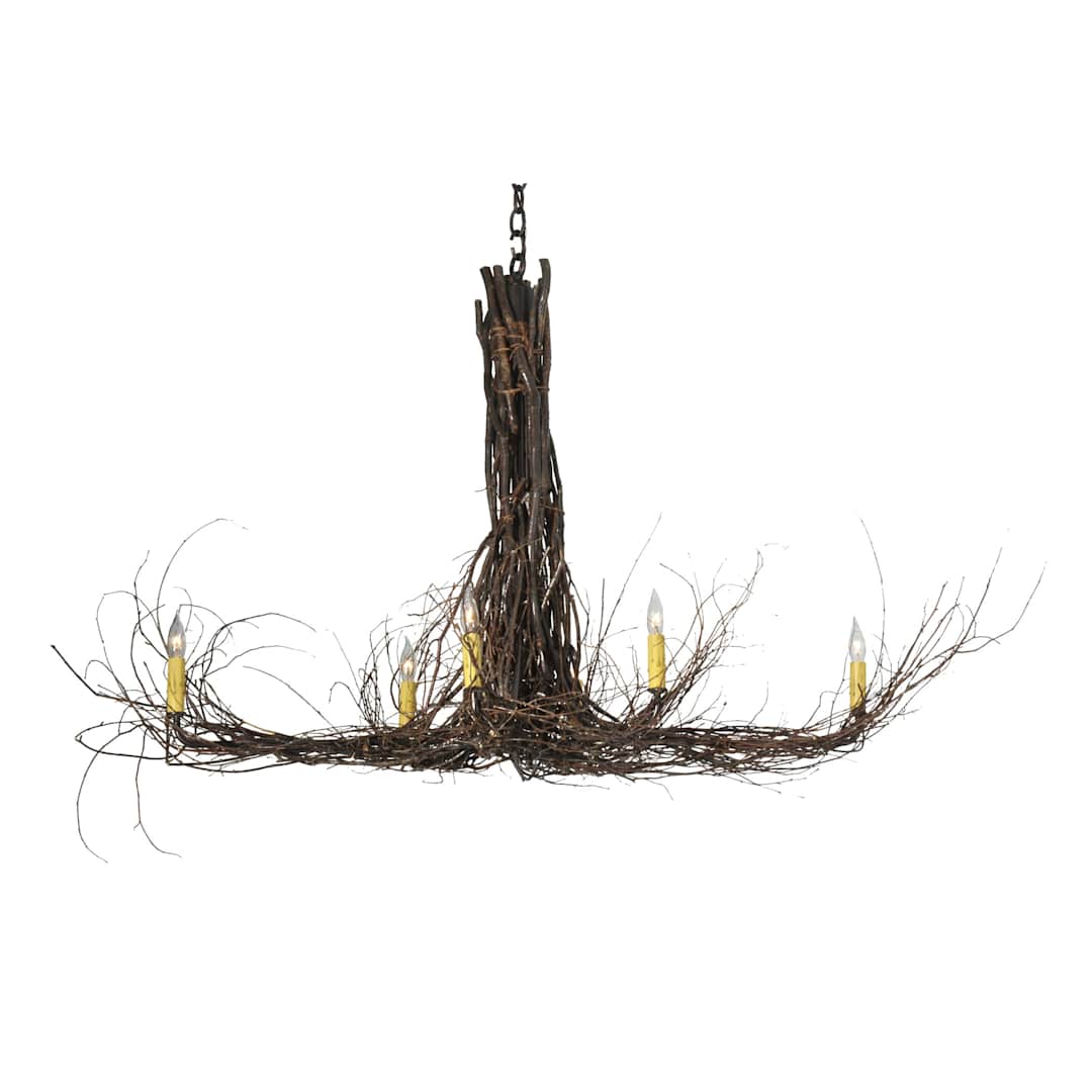 48" L Twigs 6 Light Chandelier