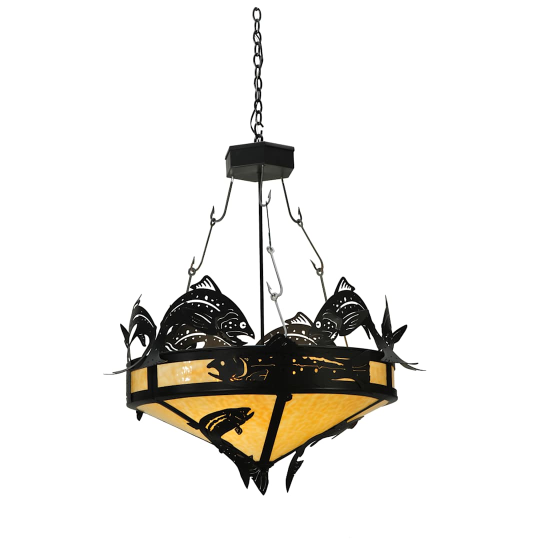 34" W Catch Of The Day Trout Inverted Pendant