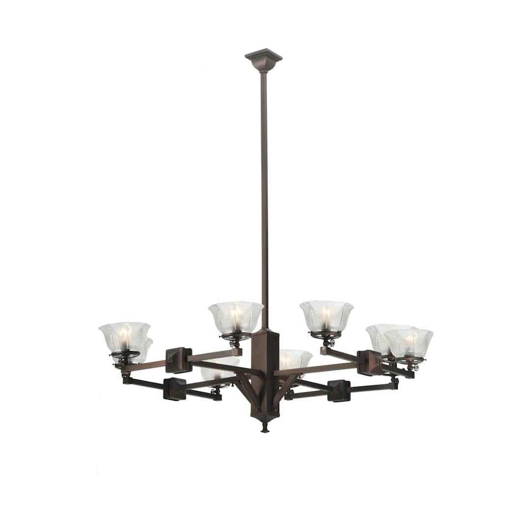 48" W Chelsea Wheat Gas 8 Light Chandelier