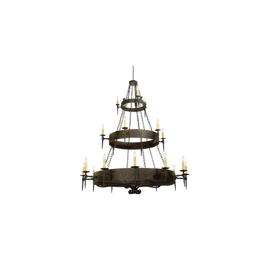 Warwick 21 Light 72" Wide Taper Candle Style Chandelier - Hand Wrought Iron Finish