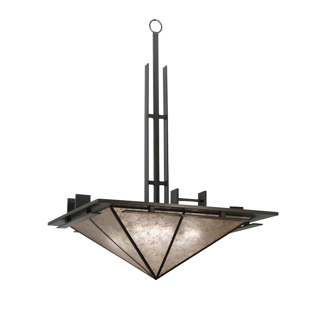 36" Square Lineage Silver Mica Inverted Pendant