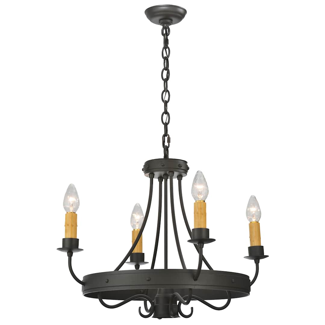 25" W Franciscan 4 Arm Chandelier