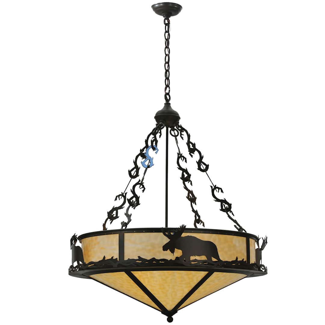 31" W Lone Moose Inverted Pendant
