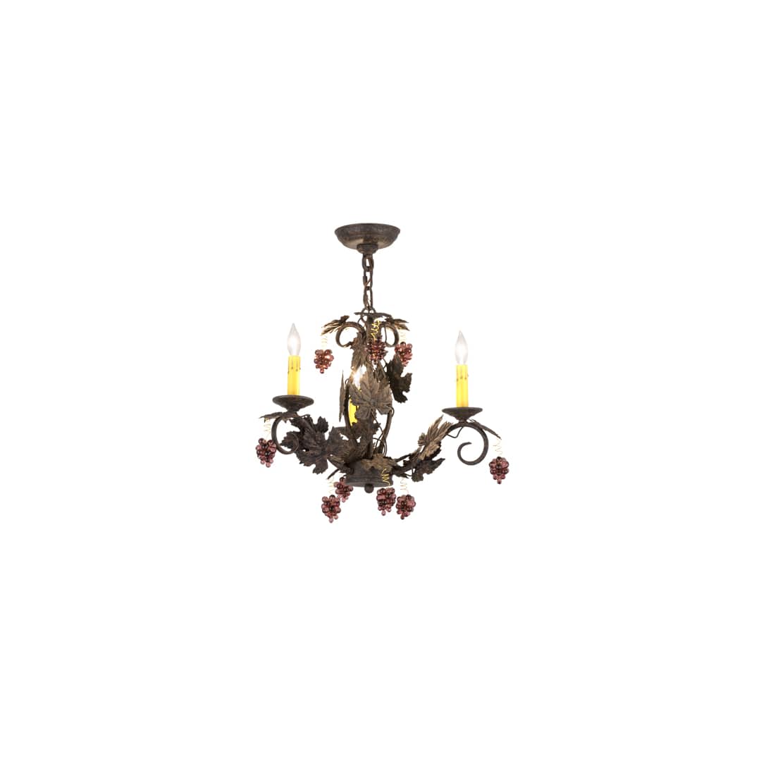 Vineyard 3 Light 18" Wide Taper Candle Style Chandelier