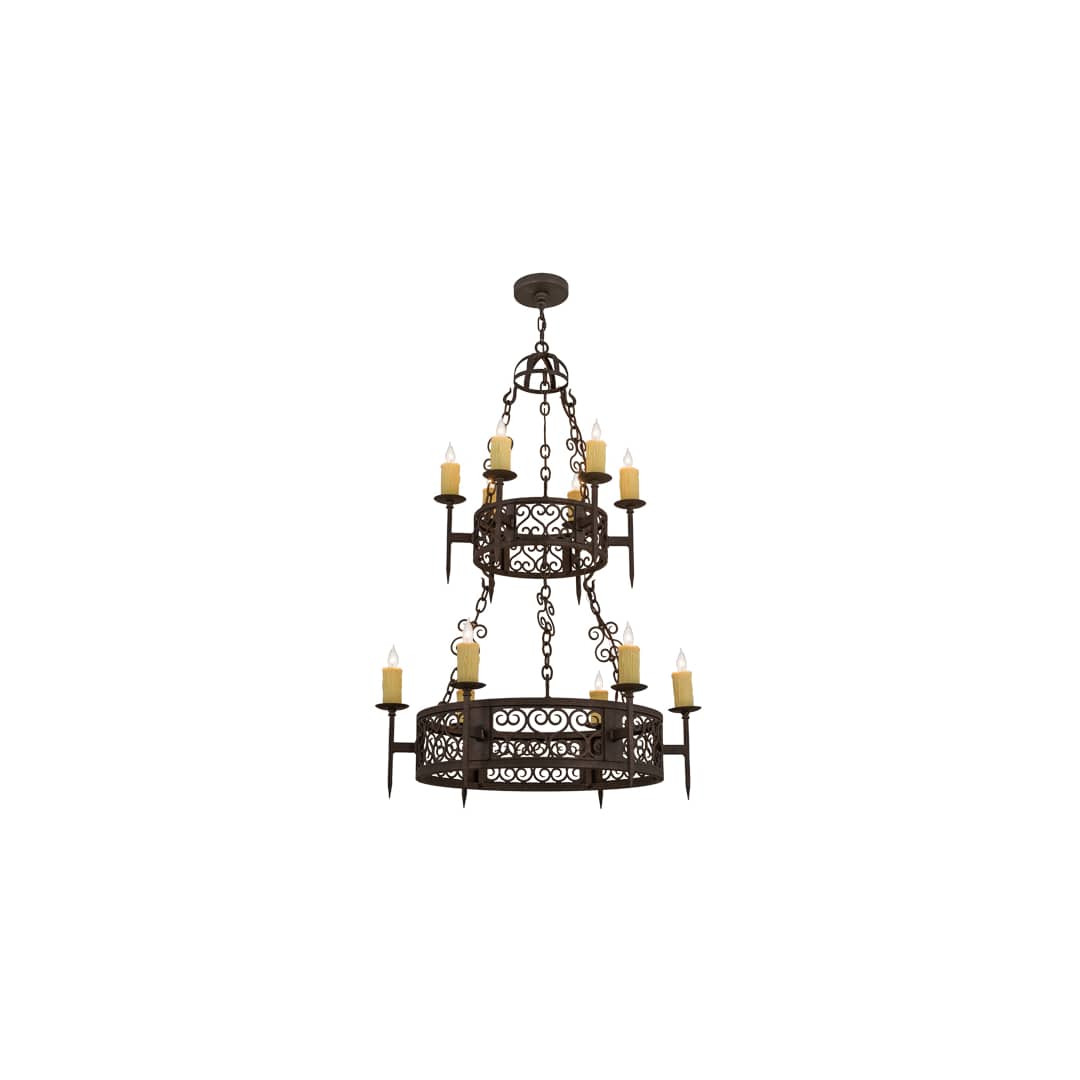 Toscano 12 Light 36" Wide Taper Candle Style Chandelier