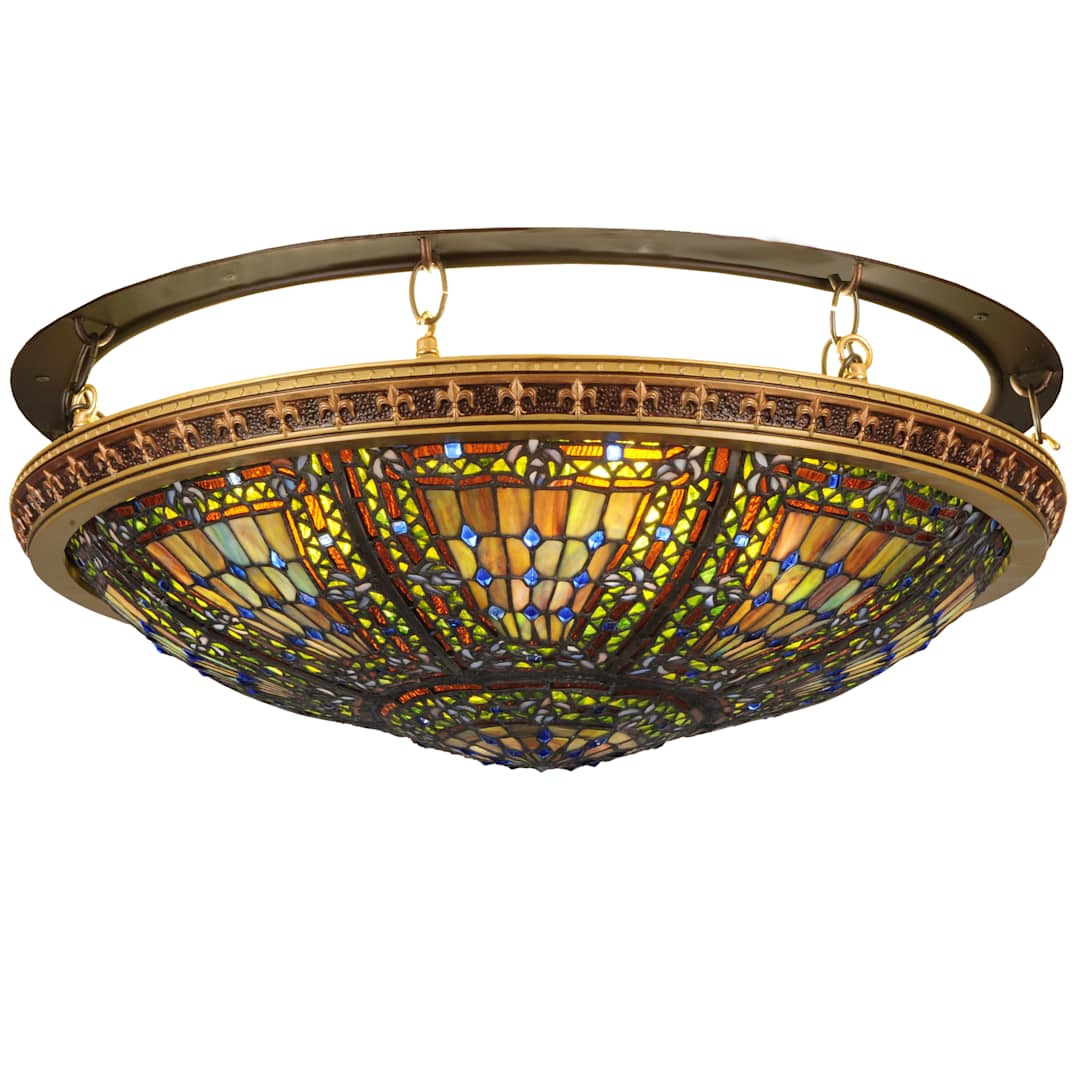 28" W Fleur-De-Lis Flush Mount Ceiling Fixture