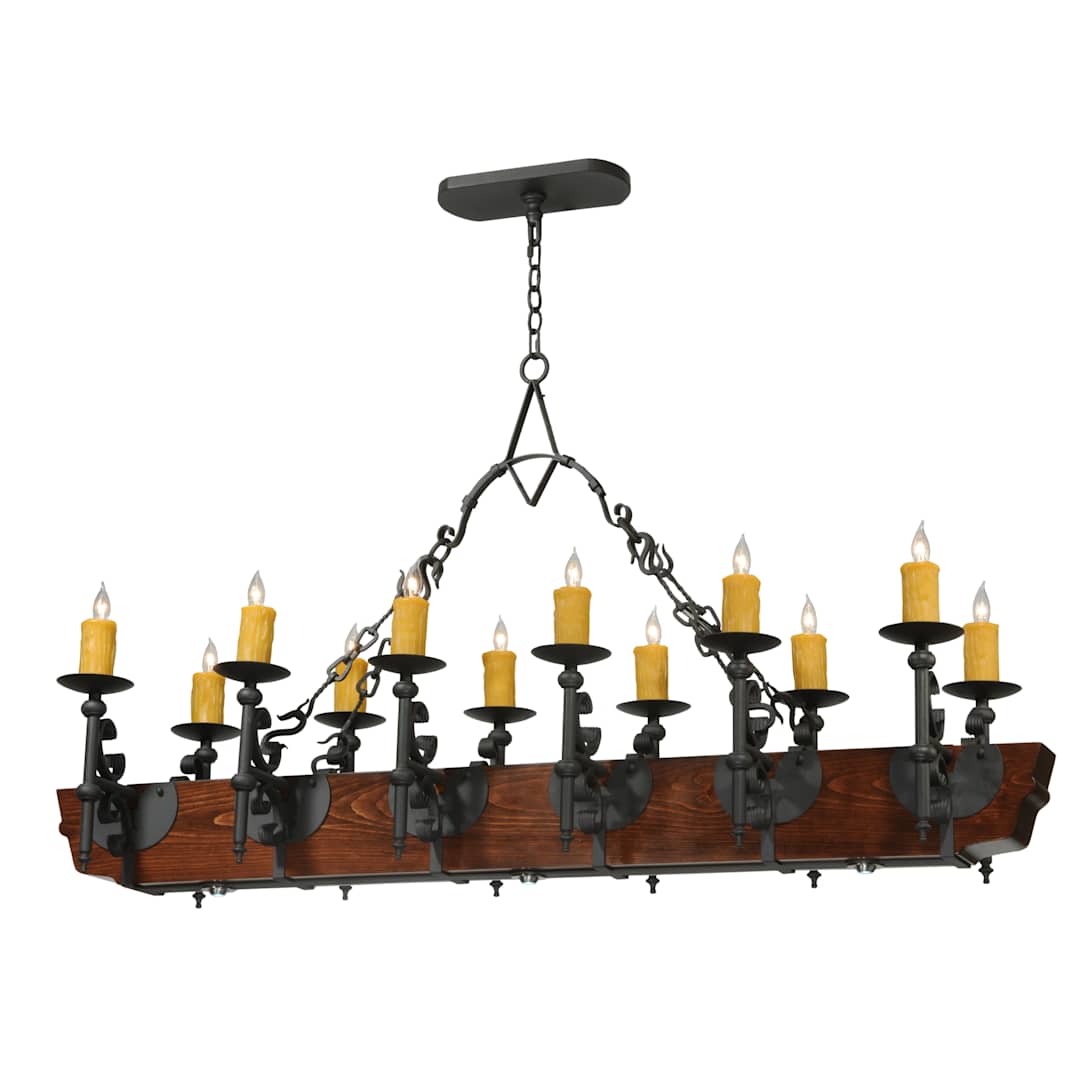 60" L Tudor LED 12 Light Chandelier