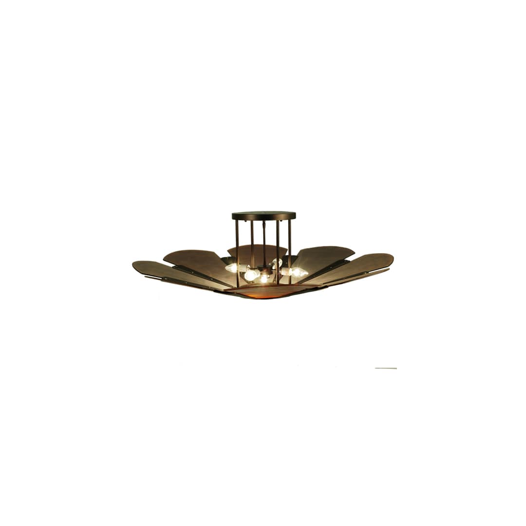 Metro Fusion 4 Light 49" Wide Semi-Flush Bowl Ceiling Fixture - Mahogany Bronze Finish