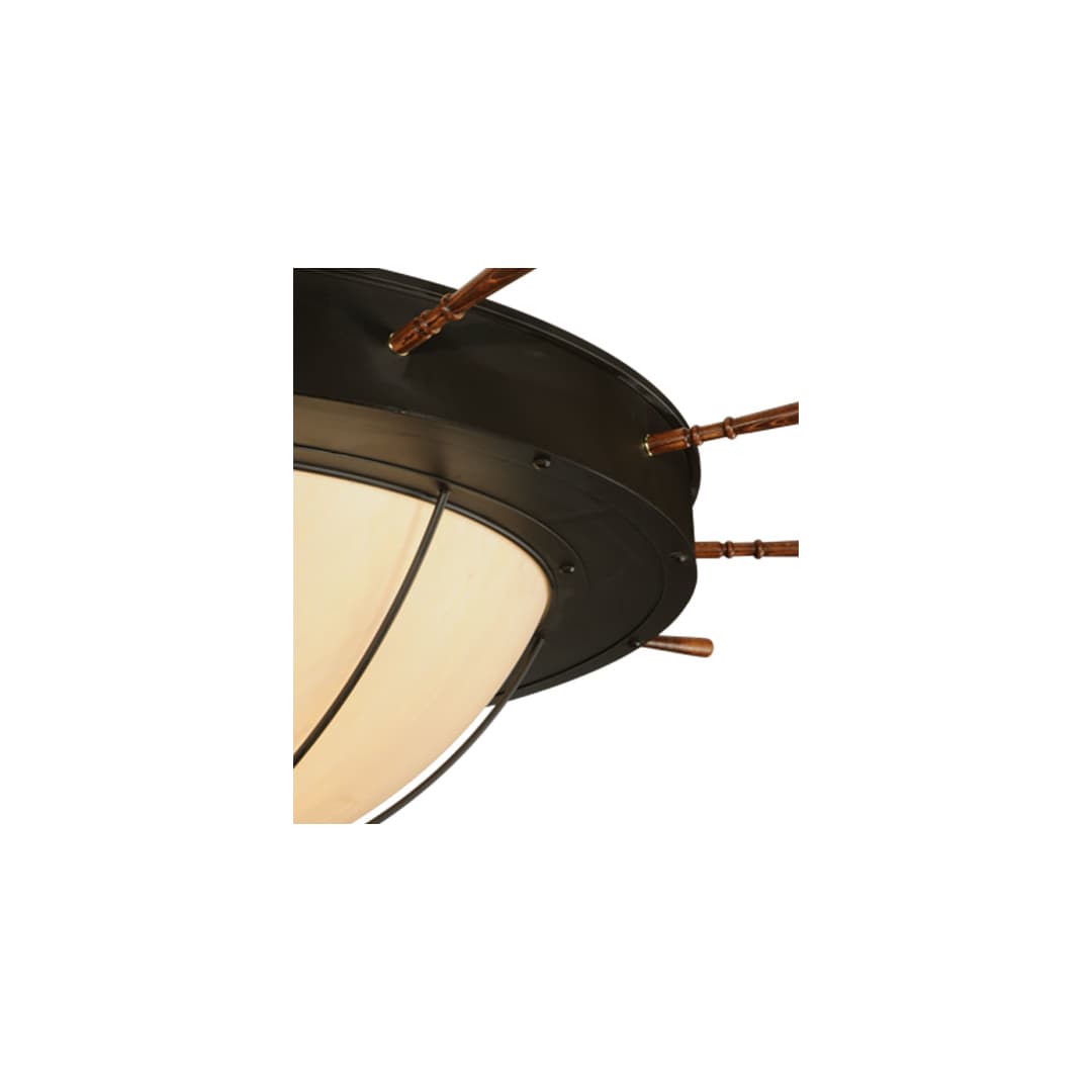 Nautical 12 Light 74" Wide Flush Mount Bowl Ceiling Fixture with Faux Alabaster Shade - Oil Rubbed Bronze Finish