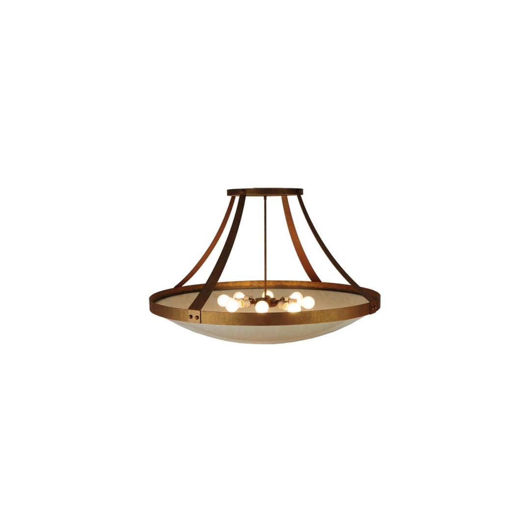 Urban 8 Light 43" Wide Semi-Flush Bowl Ceiling Fixture - Cortez Gold Finish