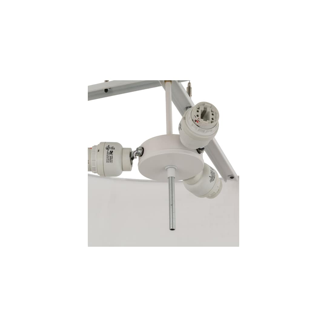 Cilindro 3 Light 36" Wide Semi-Flush Drum Ceiling Fixture with White Burlap Shade - Nickel Finish - GU24 Bulb Base