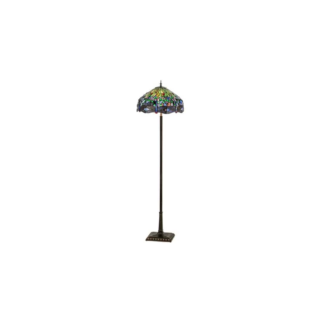 Tiffany Hanginghead Dragonfly 4 Light 37" Tall Buffet Floor Lamp