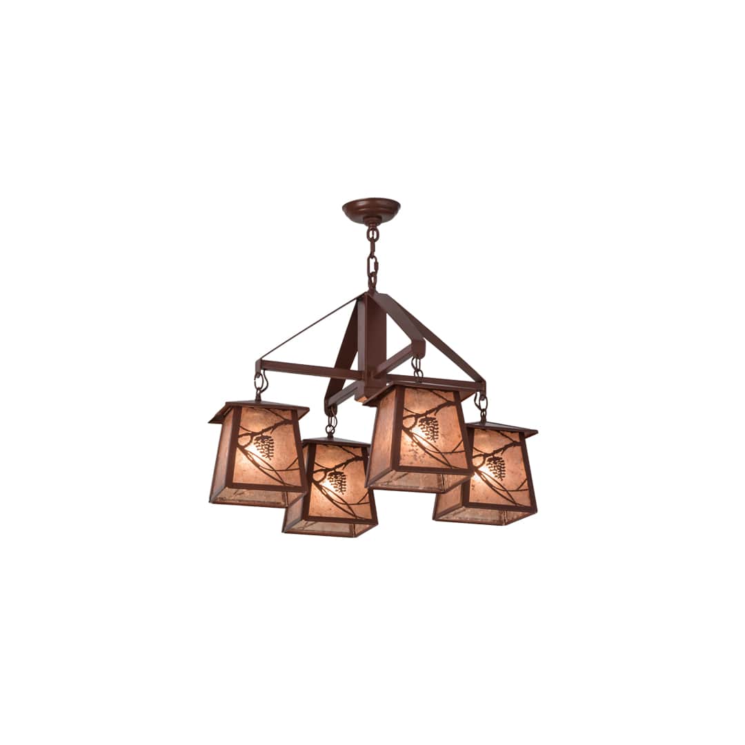 Whispering Pines 4 Light 28" Wide Chandelier