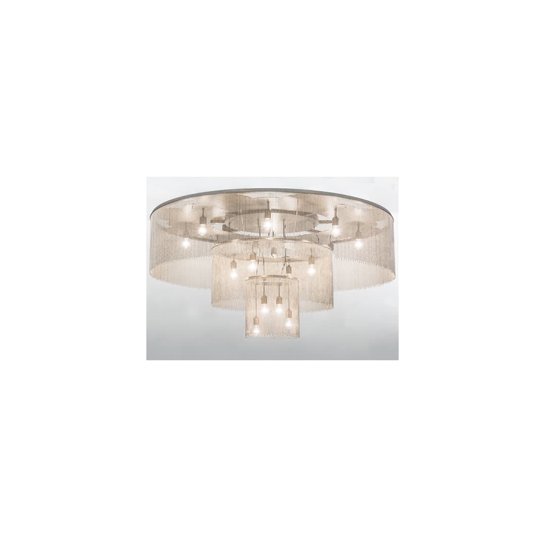 Niagara 16 Light 72" Wide Flush Mount Ceiling Fixture - Nickel / Chrome Finish