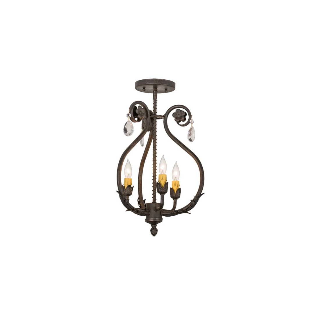 Antonia 3 Light 12" Wide Semi-flush Ceiling Fixture