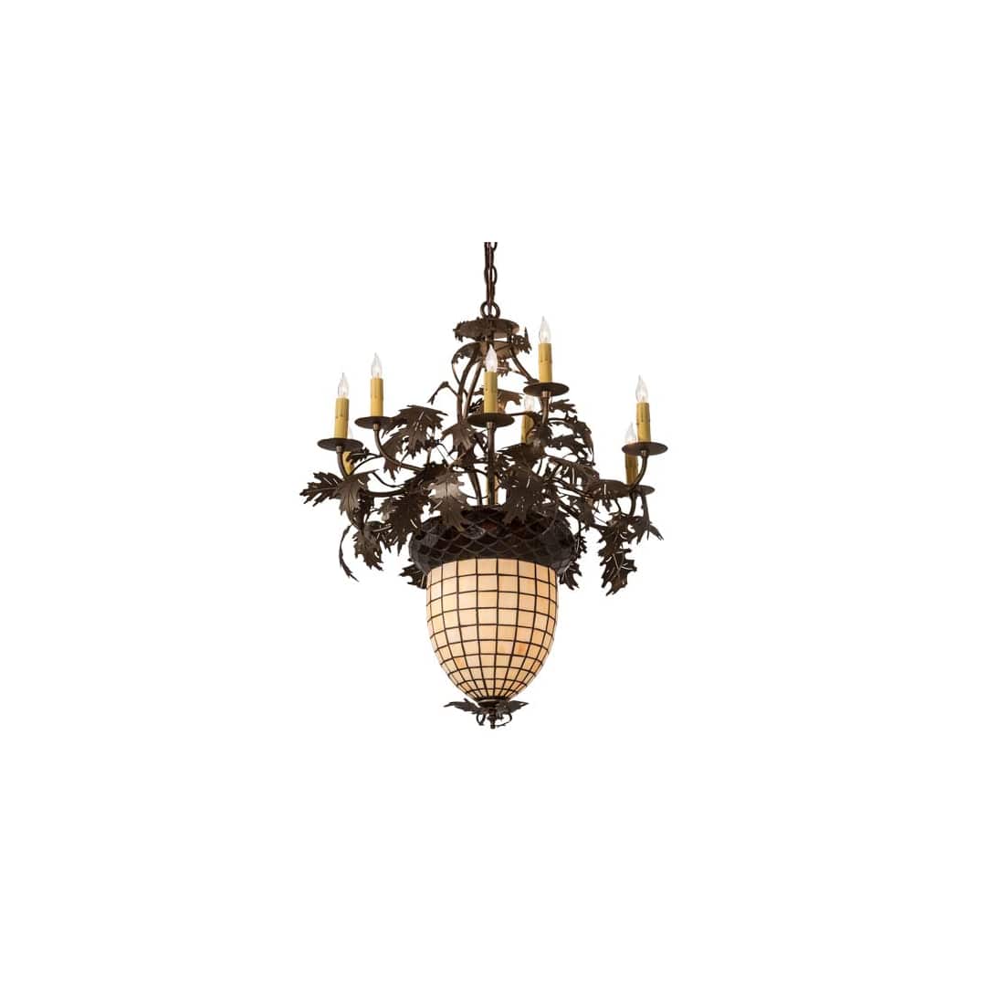 Greenbriar Oak 11 Light 28" Wide Taper Candle Style Chandelier