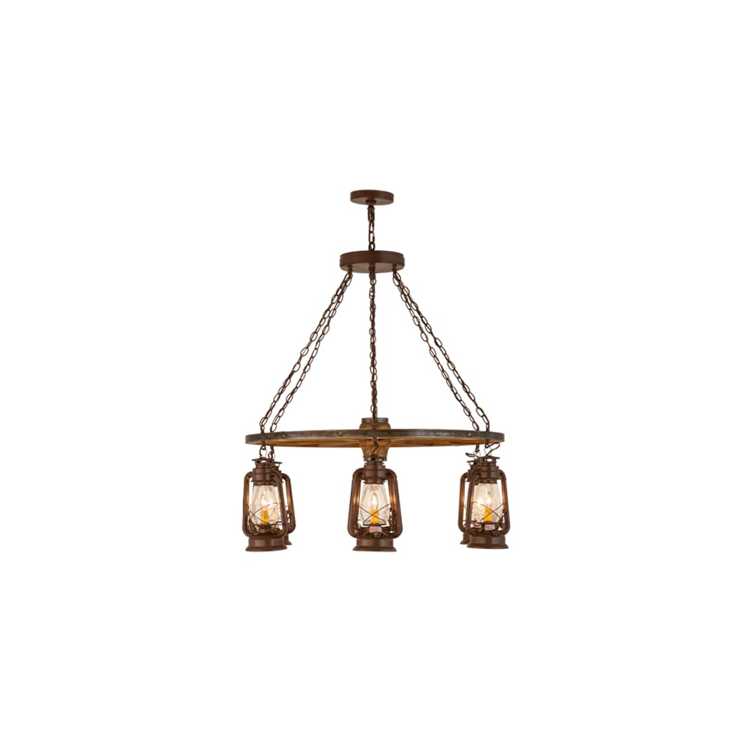 Miners Lantern 6 Light 40" Wide Lantern Chandelier