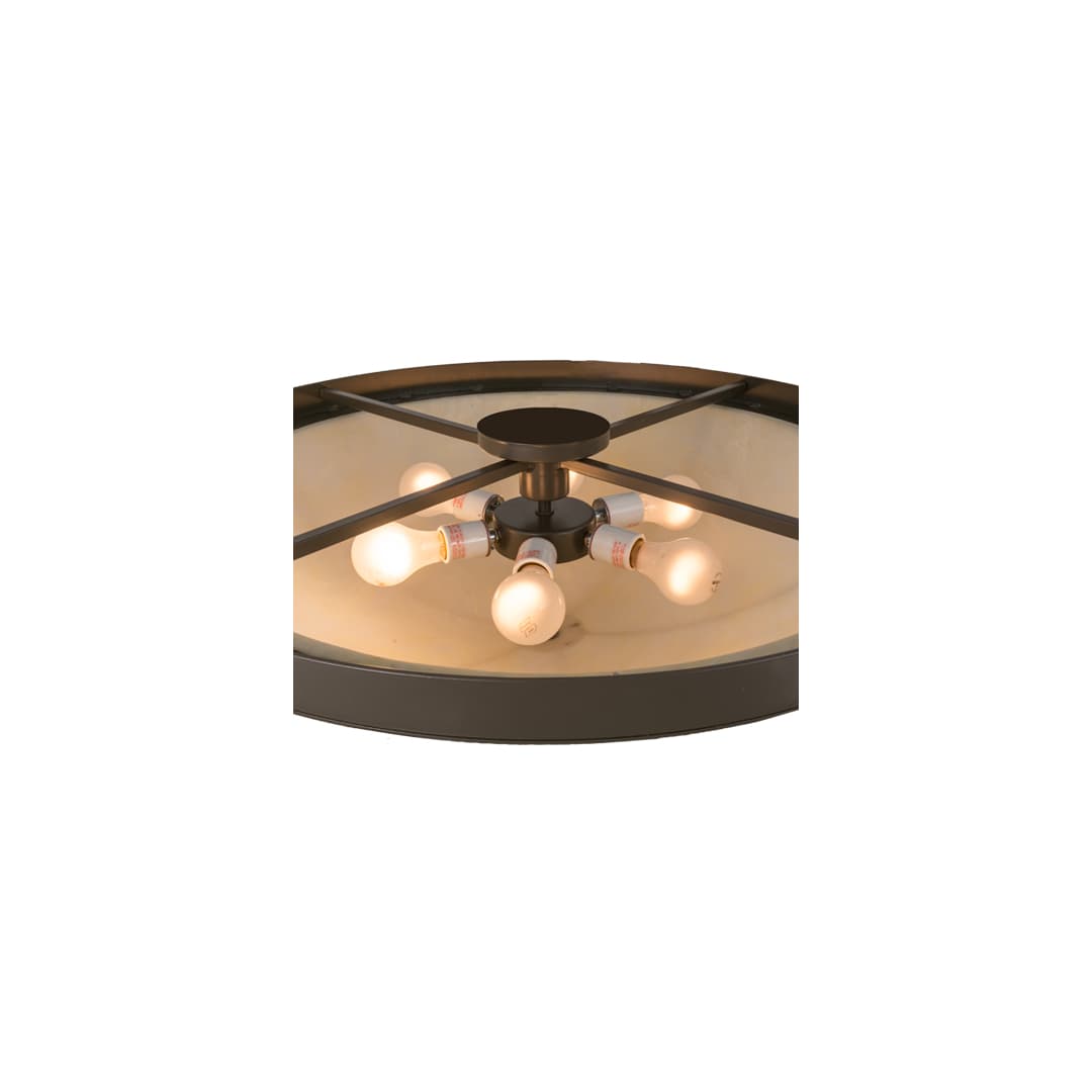 Dominga 6 Light 30" Wide Flush Mount Bowl Ceiling Fixture - Timeless Bronze Finish