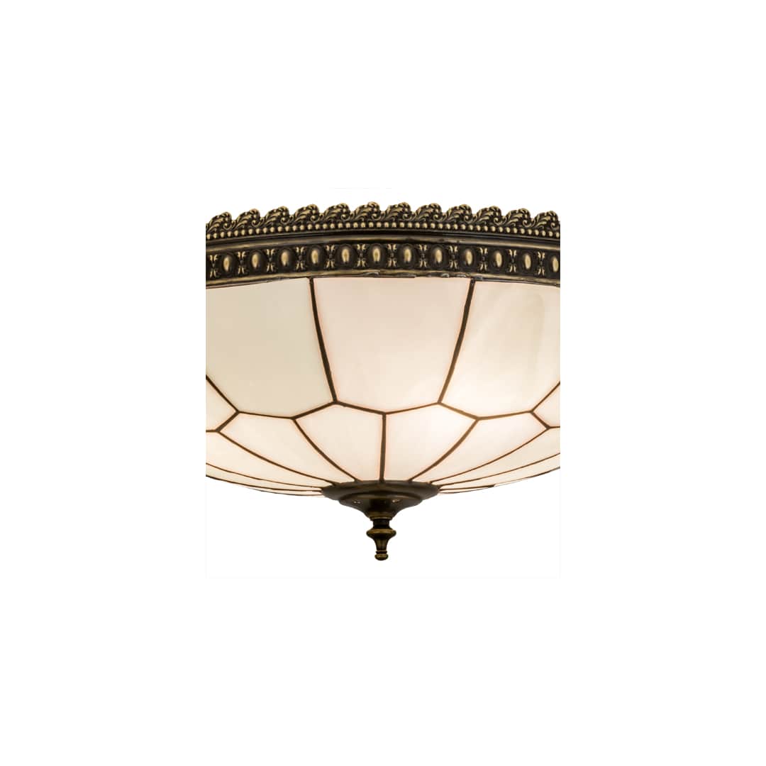 Vincent Honeycomb 4 Light 20" Wide Semi-Flush Bowl Ceiling Fixture with White Opal Glass Shade - Craftsman Brown Finish