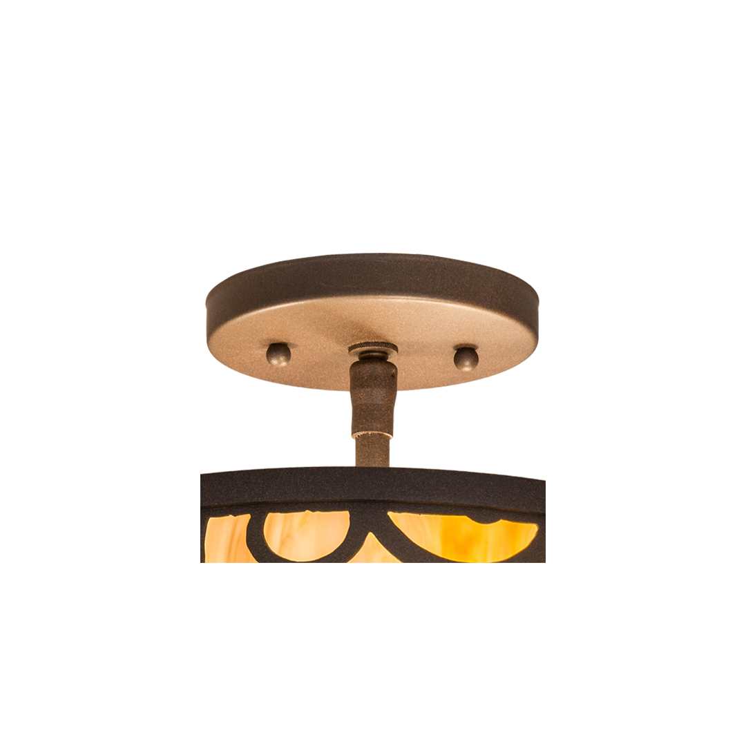 Lilliana 3 Light 12" Wide Semi-Flush Bowl Ceiling Fixture - Cafe-Noir Finish