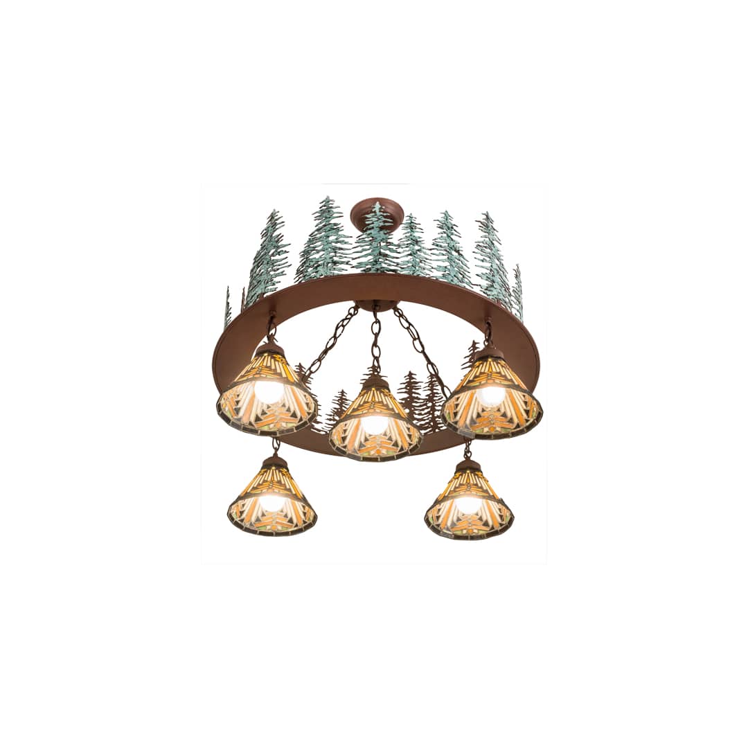 Nuevo Mission 5 Light 34" Wide Chandelier