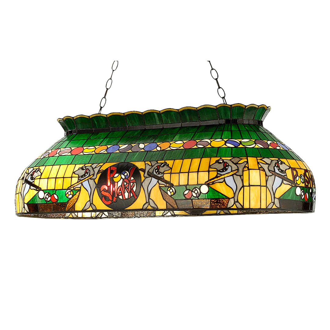 Pool Shark 6 Light 40" Wide Billiard Chandelier with Tiffany Glass Shade