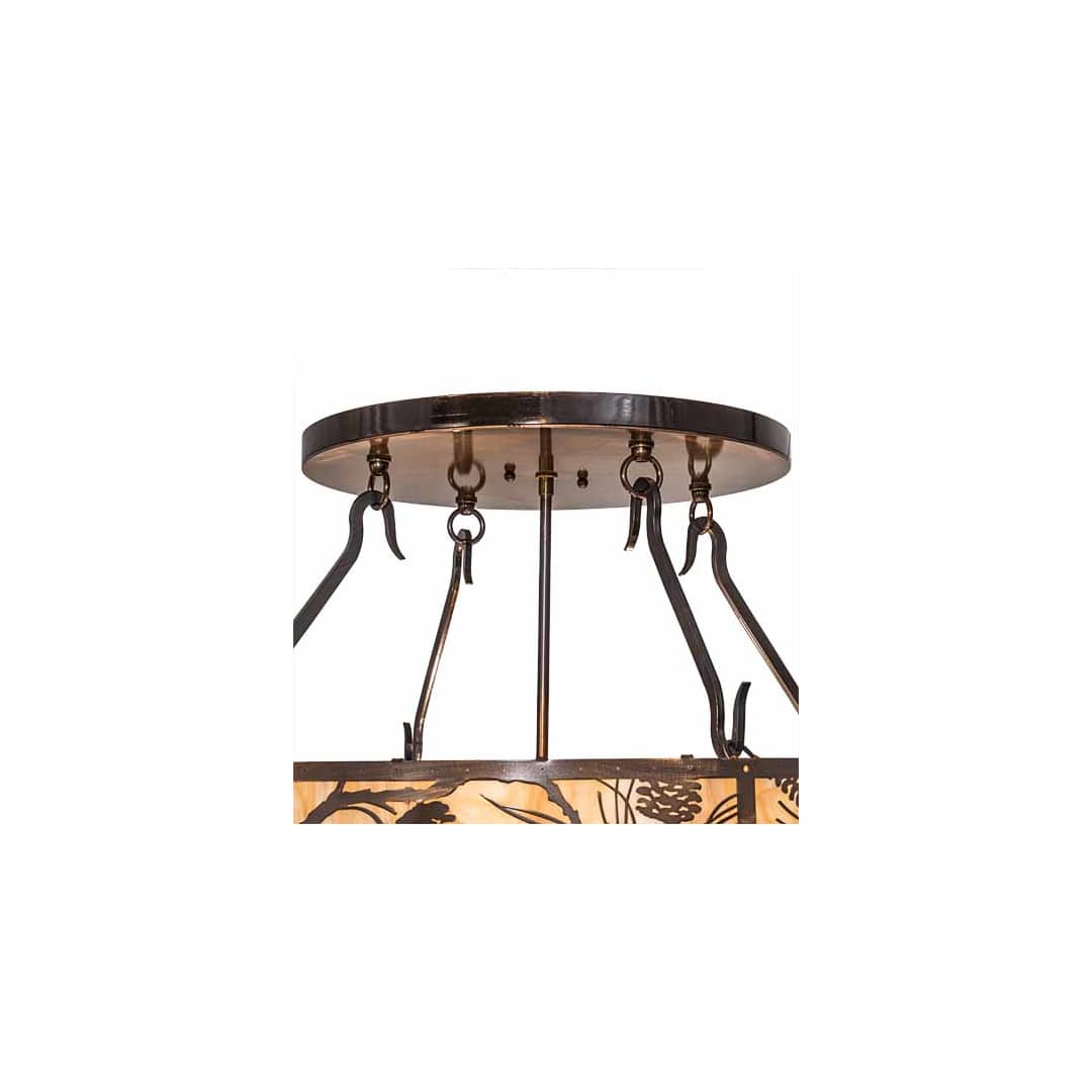 Whispering Pines 4 Light 24" Wide Semi-Flush Ceiling Fixture - Old Copper Pot Finish