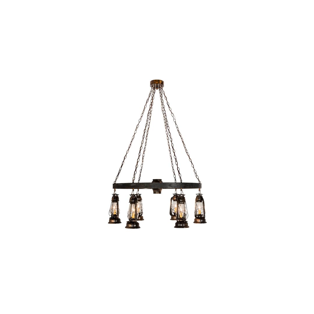 Miners Lantern 6 Light 40" Wide Lantern Chandelier