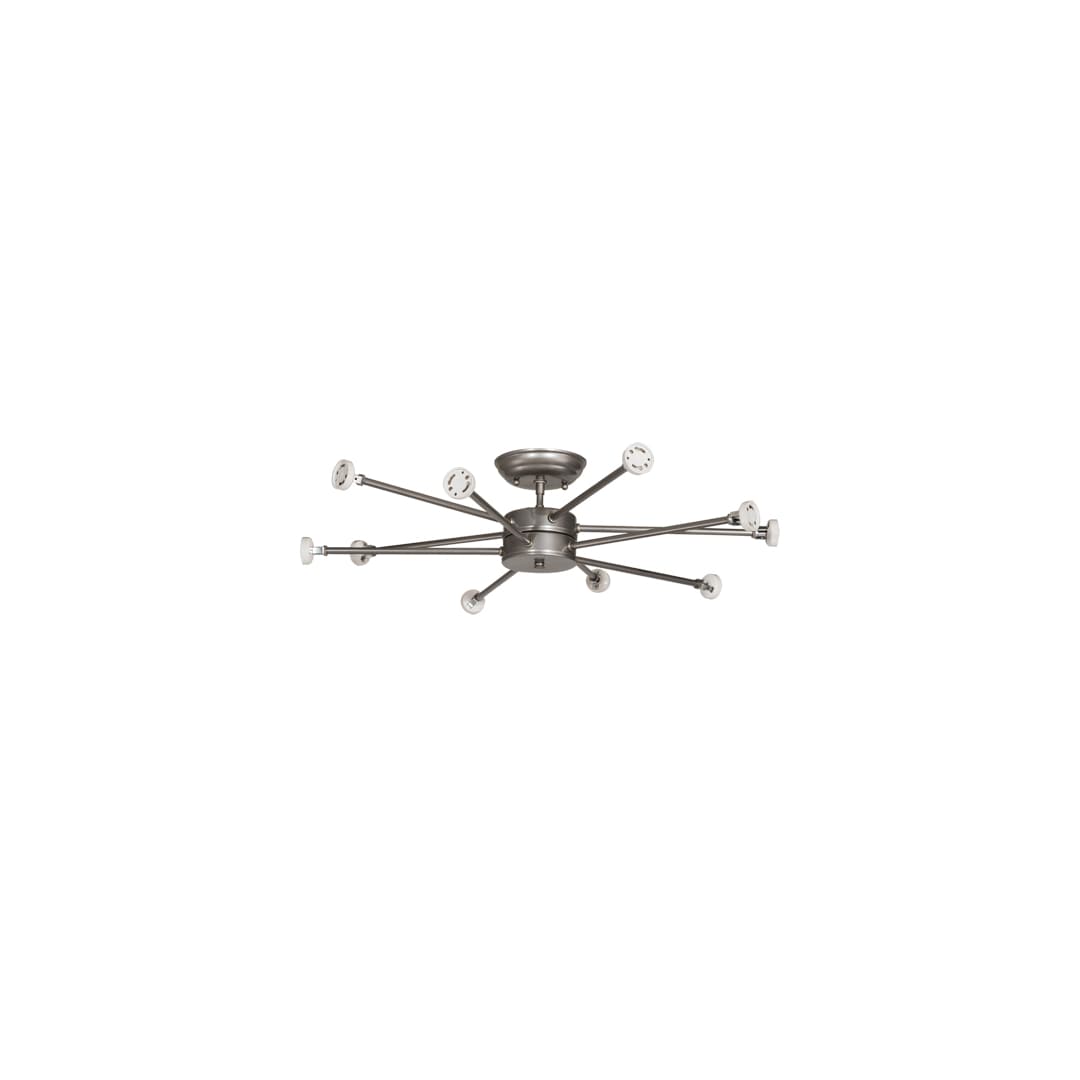 Cilindro 10 Light 60" Wide Semi-Flush Drum Ceiling Fixture - Nickel Finish - GU24 Bulb Base