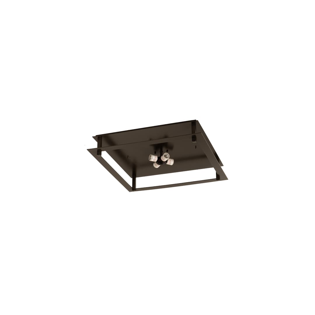 Quezon 4 Light 34" Wide Flush Mount Square Ceiling Fixture - Timeless Bronze Finish