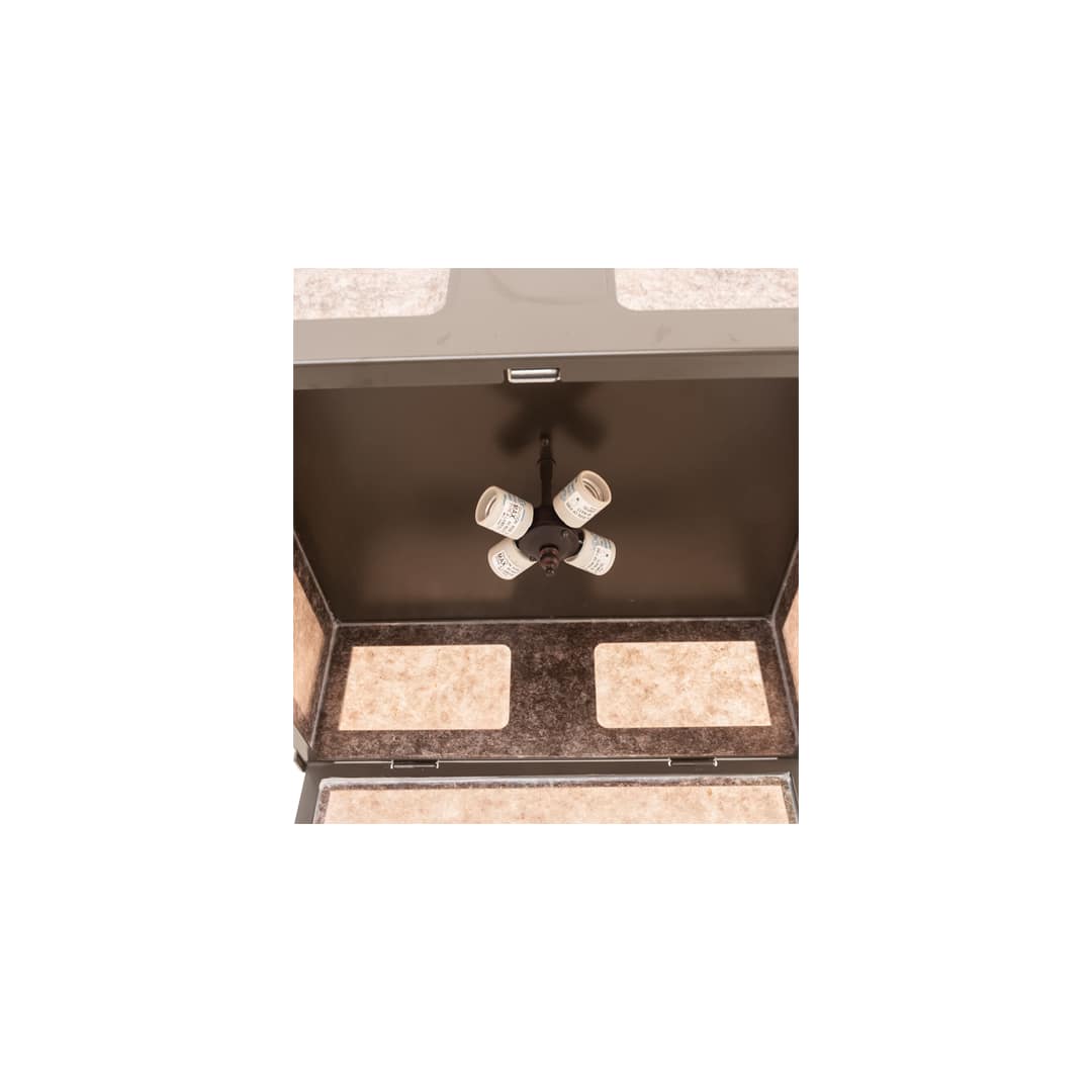 Quezon 4 Light 34" Wide Flush Mount Square Ceiling Fixture with Silver Mica Shade - Timeless Bronze Finish