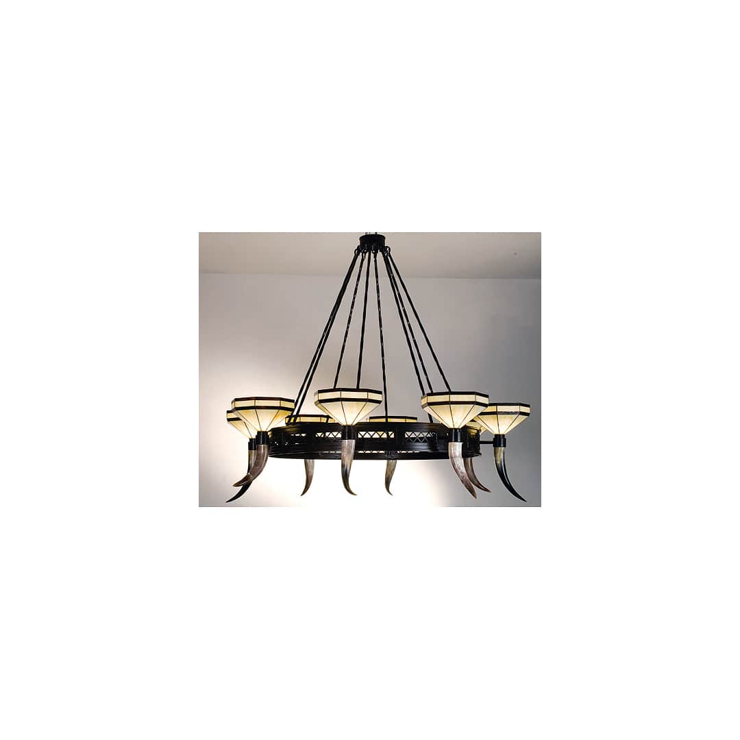 Top Ridge 8 Light 72" Wide Chandelier with Cream Glass Shade