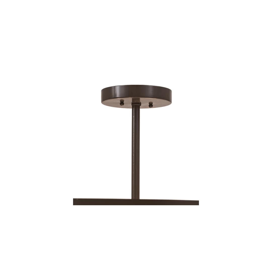 Cilindro Barnabas 6 Light 36" Wide Semi-Flush Drum Ceiling Fixture with Beige Textrene Shade - Timeless Bronze Finish