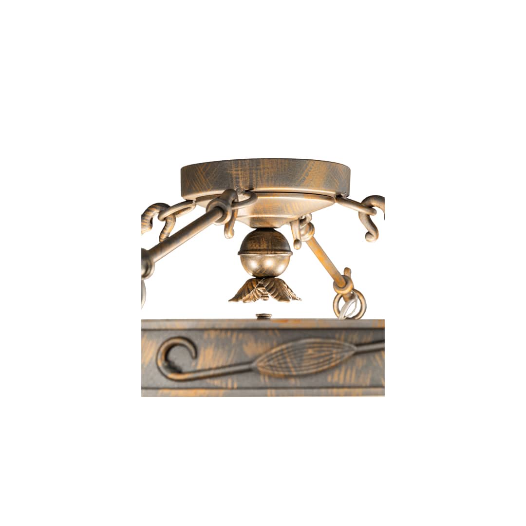 Arabesque 4 Light 28" Wide Semi-Flush Bowl Ceiling Fixture - French Bronzed Finish