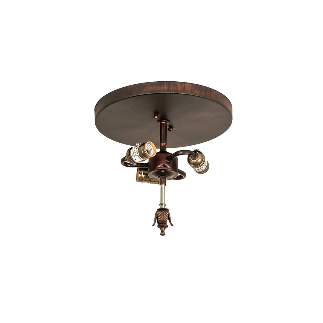 Hoja 3 Light 15" Wide Semi-Flush Bowl Ceiling Fixture - Rokusho Finish