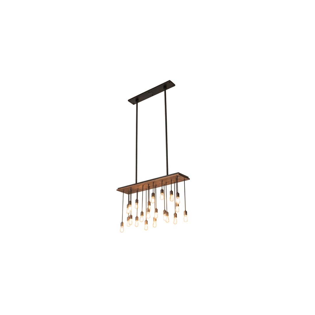 22 Light 48" Wide Wood Linear Pendant