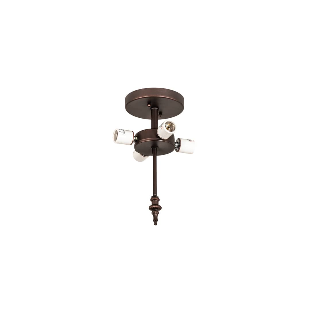Vincent Honeycomb 4 Light 21" Wide Semi-Flush Bowl Ceiling Fixture with Iridescent Glass Shade - Mahogany Bronze Finish