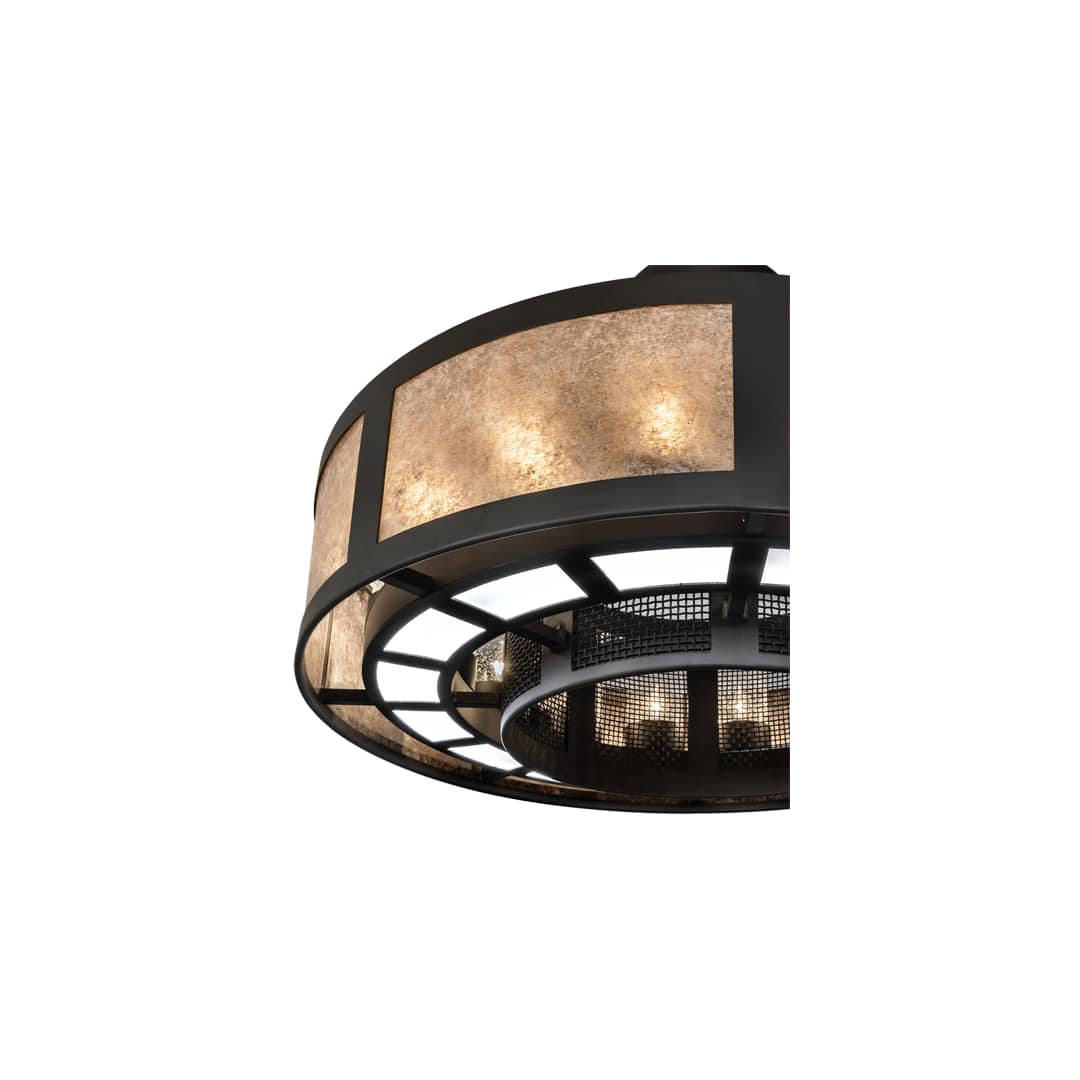 Smythe Craftsman 16 Light 30" Wide Semi-Flush Drum Ceiling Fixture