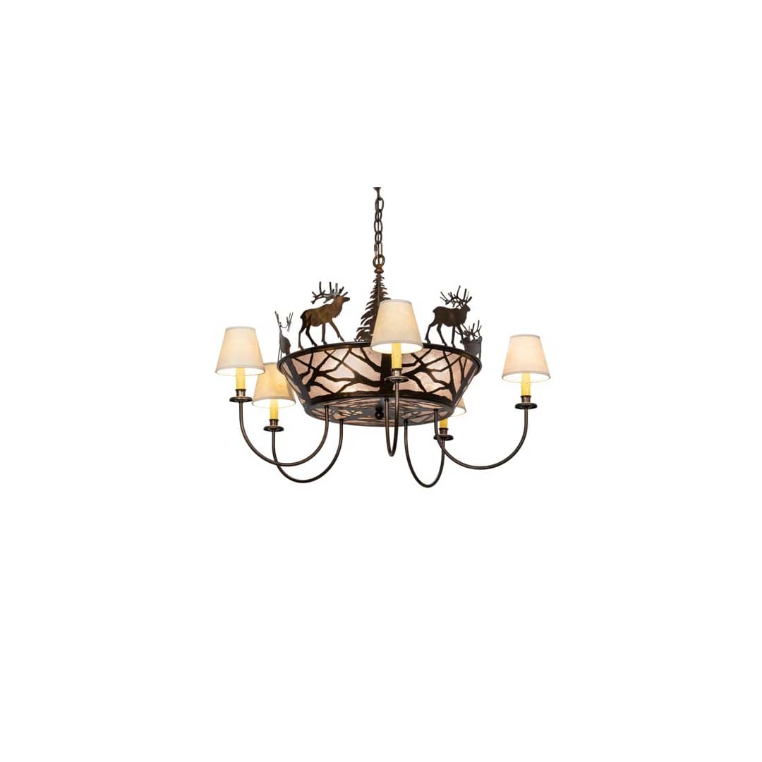 Elk on the Loose 5 Light 35" Wide Chandelier