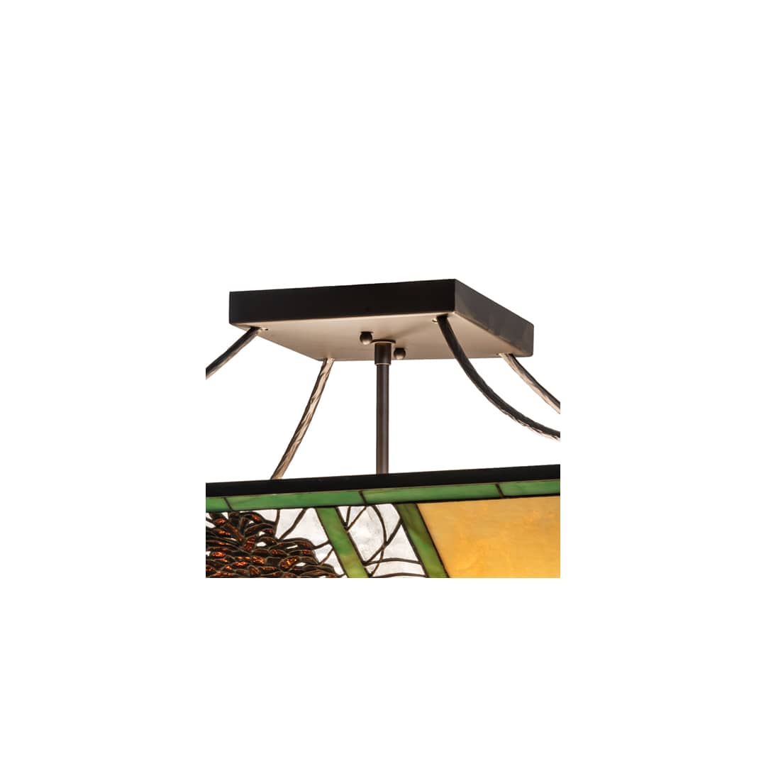 Pinecone Ridge 4 Light 37" Wide Semi-Flush Ceiling Fixture - Oil Rubbed Bronze Finish