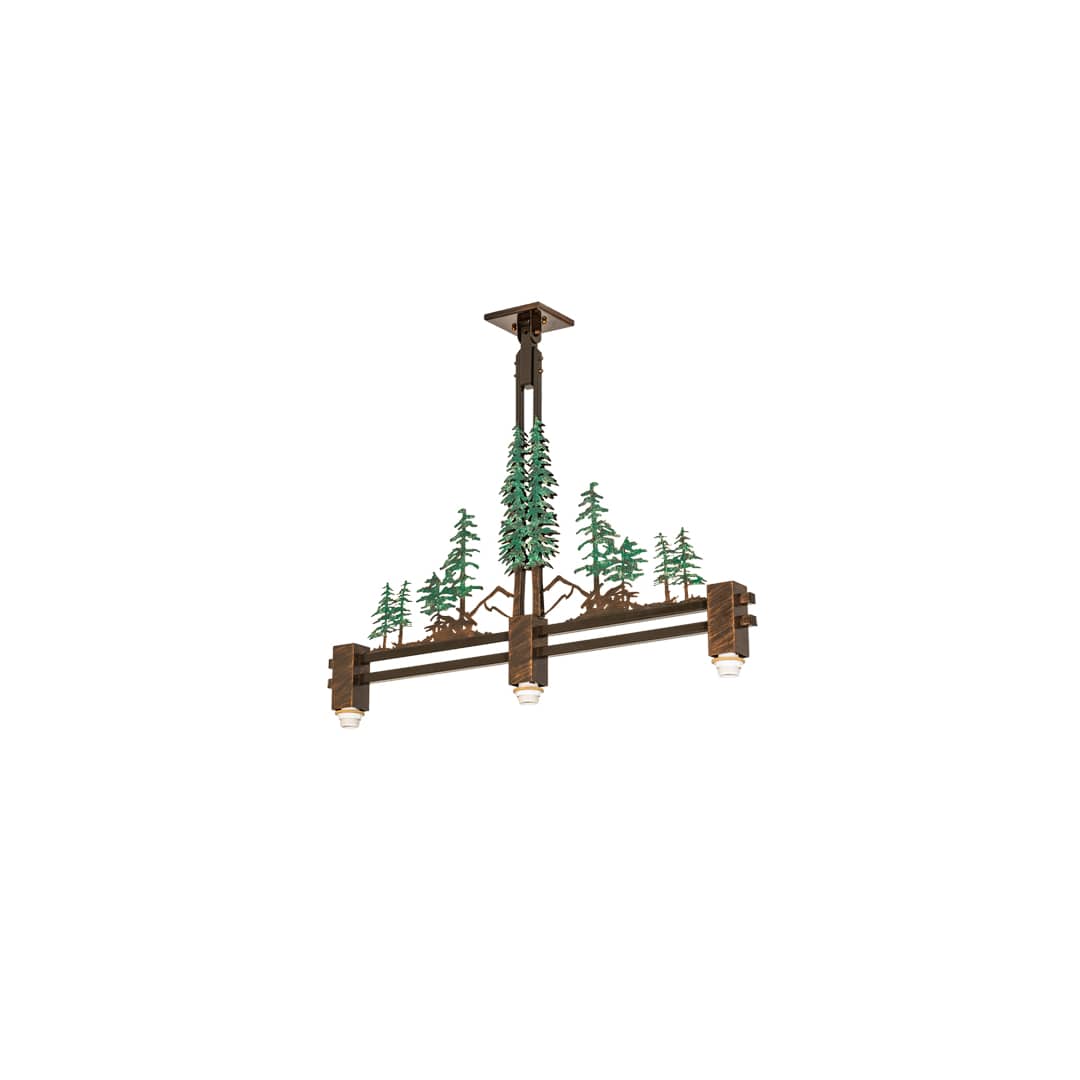 3 Light 45" Wide Abstract Linear Pendant